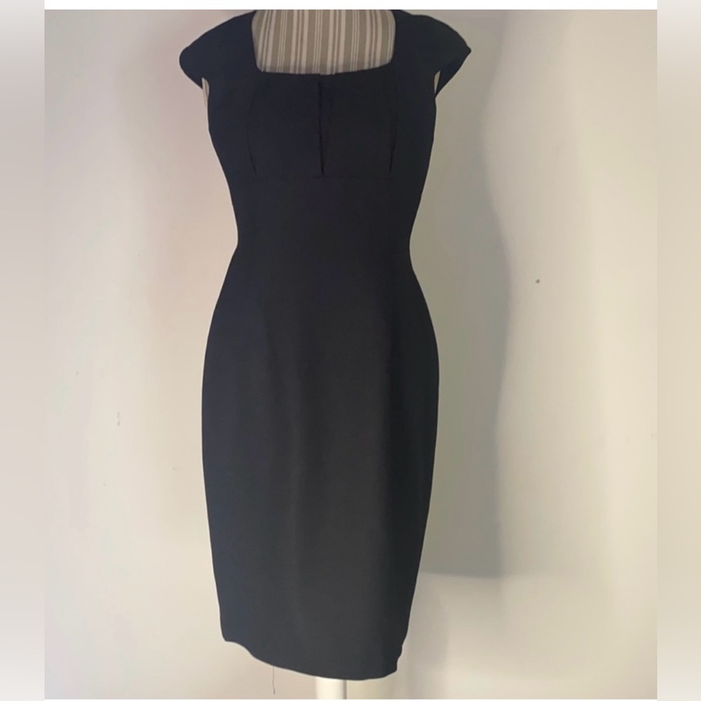 David meister black sheath dress